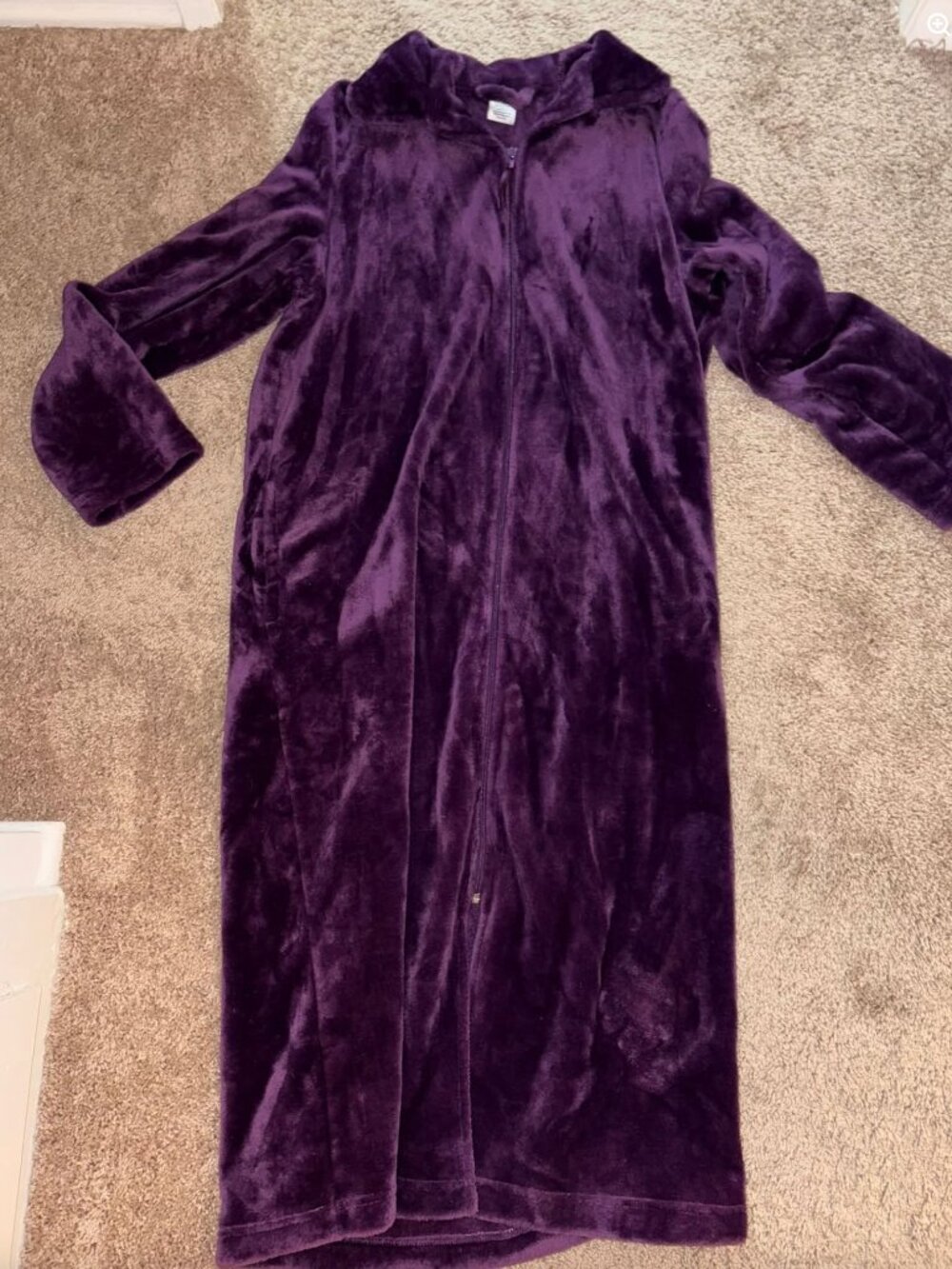 Plush Purple Robe with Zipper